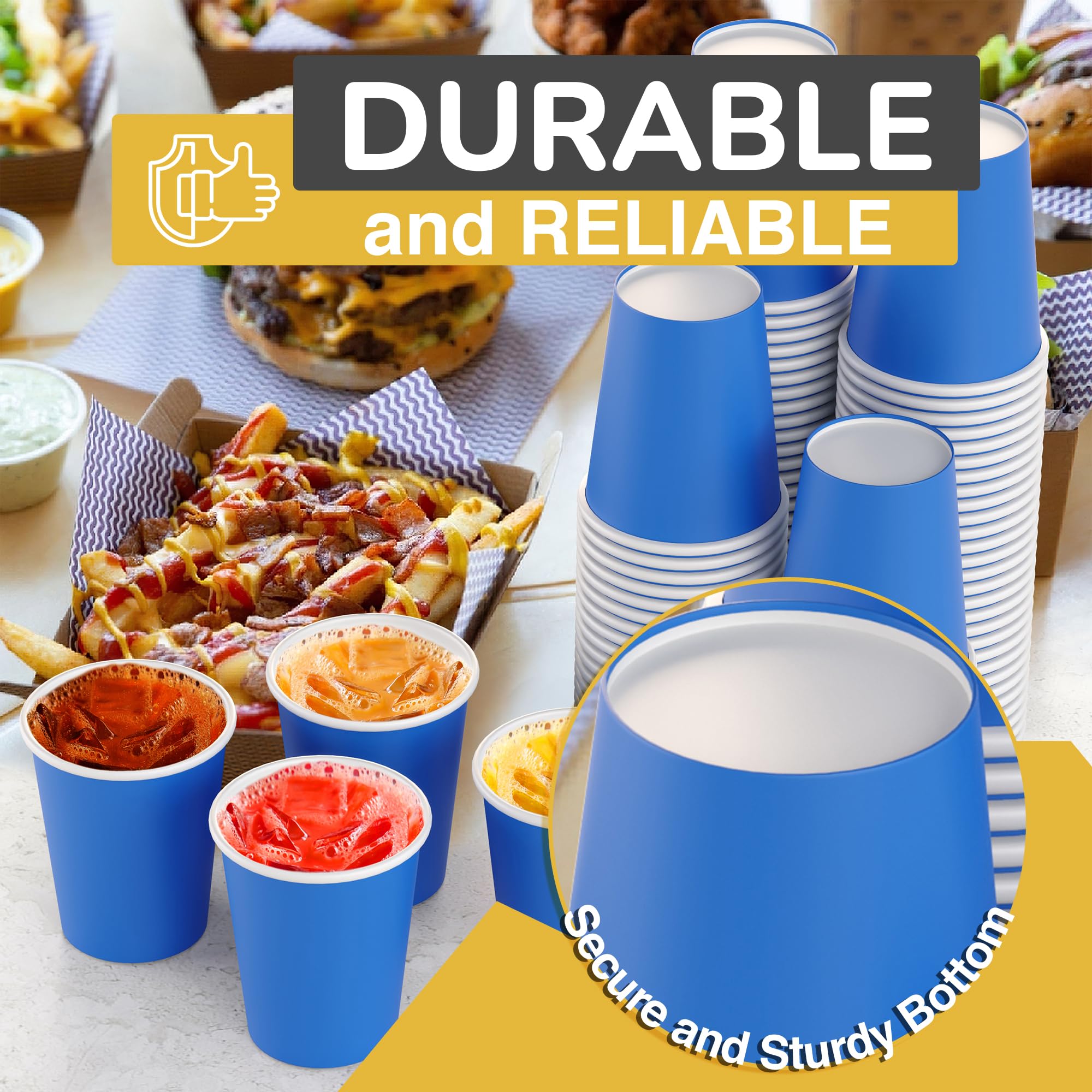 Unleashed - 9 Oz. Dark Blue Paper Cups - 100 Ct.