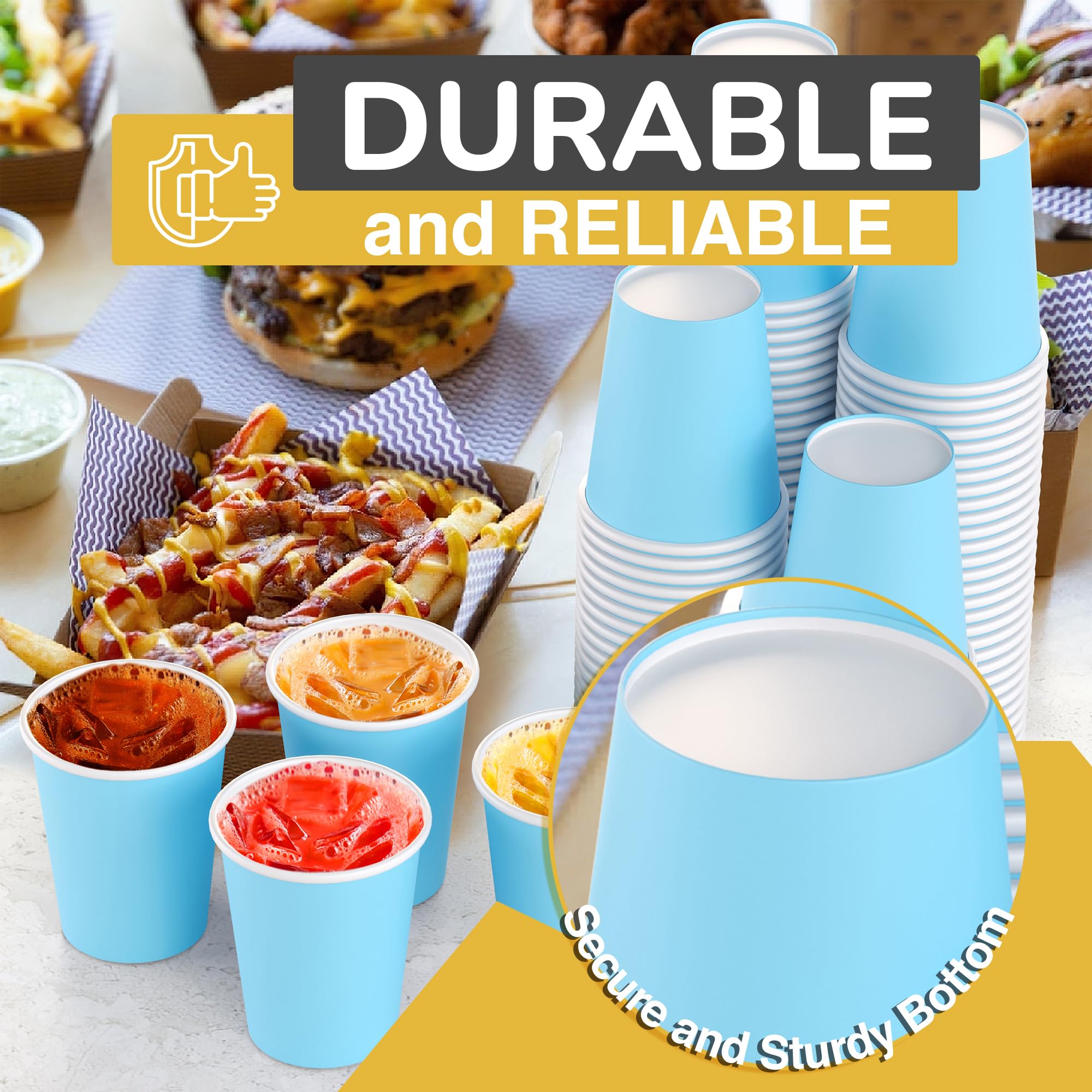 9 Oz. Light Blue Paper Cups | Case of 1000