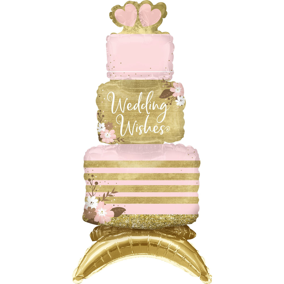 Elegant Wedding Wishes Balloon Cake Decoration