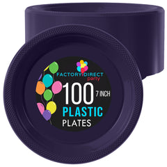 7 In. Navy Plastic Plates | 100 Count