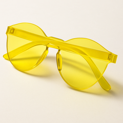 Yellow Frameless Sunglasses - Team Spirit Wearable Accessory