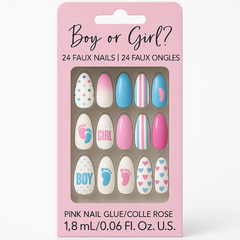 Gender Reveal Baby Shower Faux Nail Set