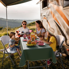 Dark Green Flannel Backed Plastic Table Cover 54 In. x 108 In.