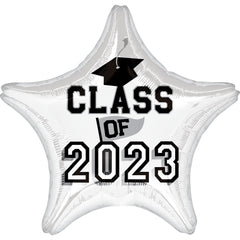 Class of 2023 White Star Foil Balloon