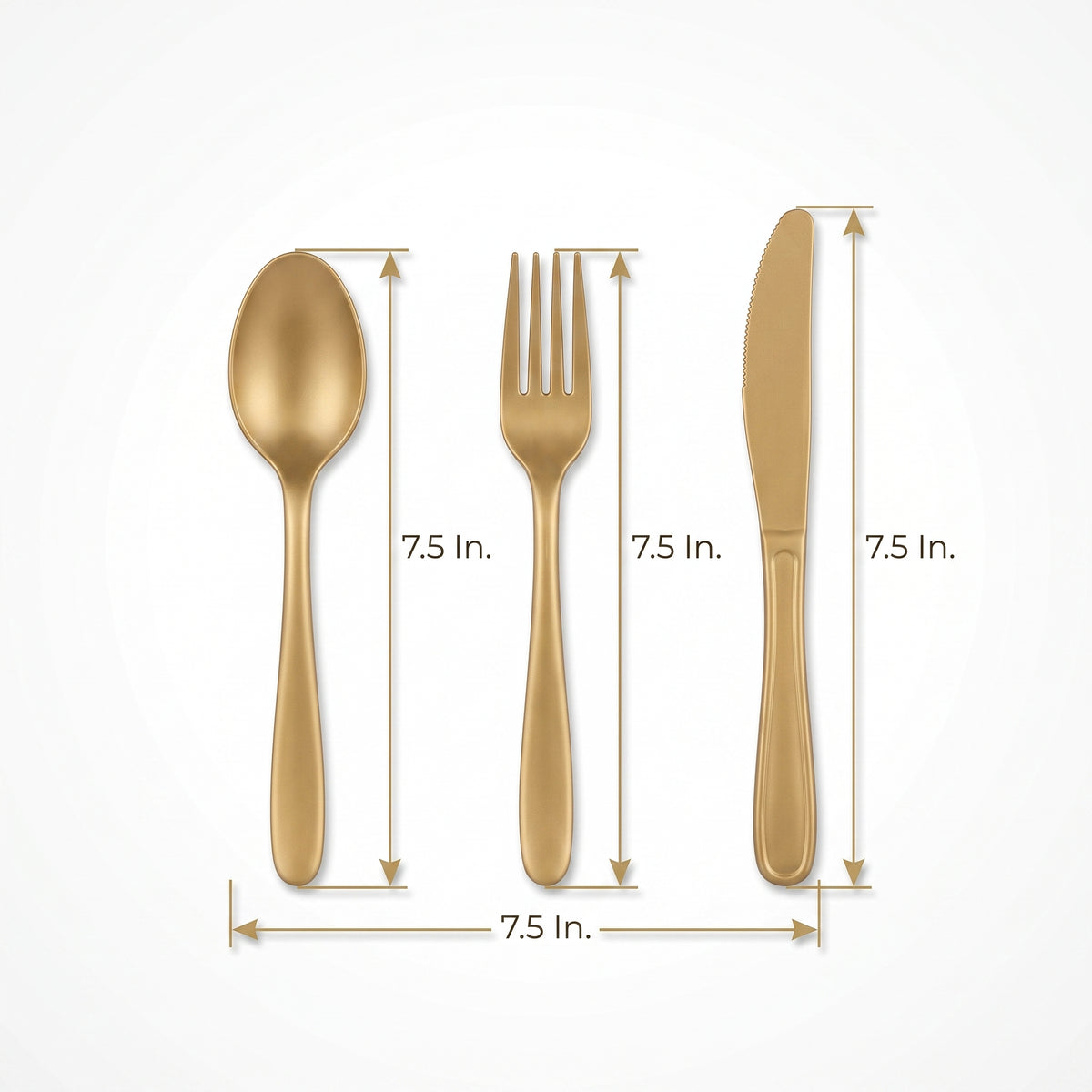 Gold Plastic Cutlery Set - 64 Piece Assortment - 7.5 in.