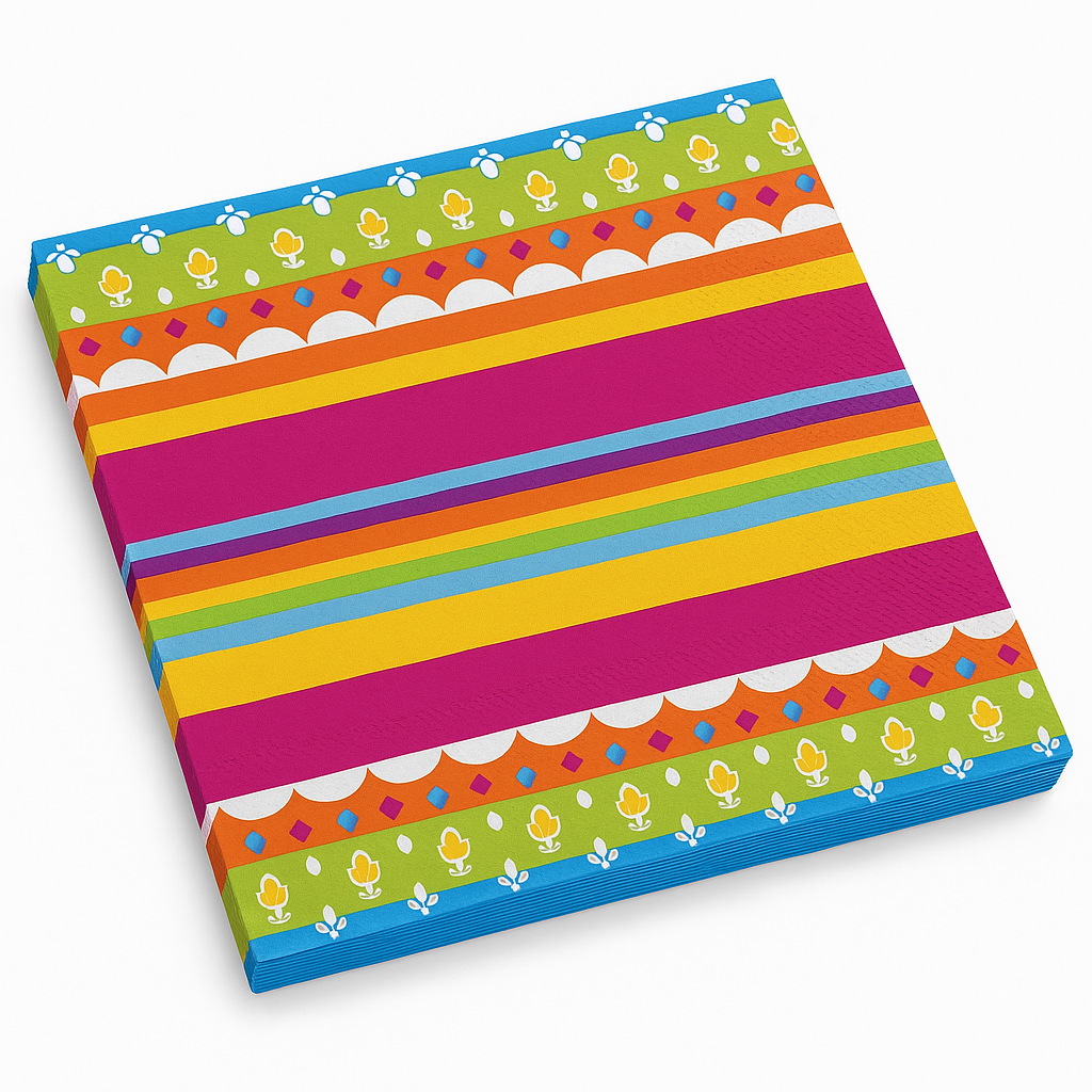 Vibrant Fiesta Beverage Napkins - 5 In. X 5 In.