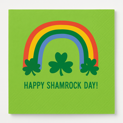 Happy Shamrock Day Beverage Napkins - 5 In. X 5 In.