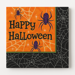 Spooky Halloween Spider Web Beverage Napkins - 5 In. X 5 In.