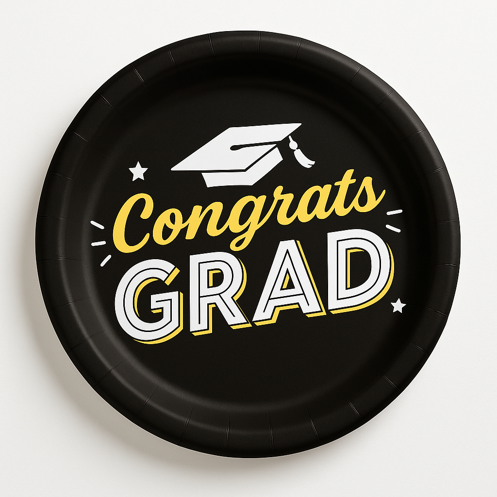 Congrats Grad 8.5" Paper Plates - Graduation Party Supplies