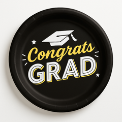 Congrats Grad 8.5" Paper Plates - Graduation Party Supplies