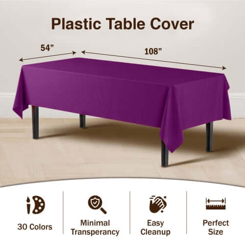 Premium Magenta Plastic Table Cover