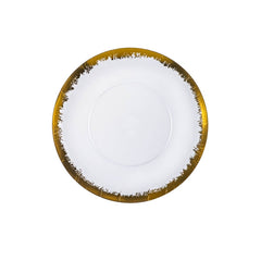 8 In. Gold Scratched Design Plastic Plates | 10 Count