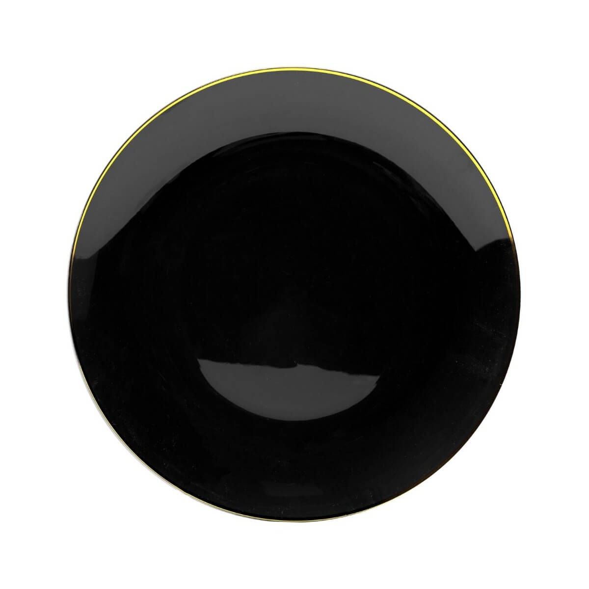 10 In. Classic Black Design Plates Gold Rim | 10 Count