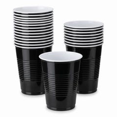 Classic Black 18oz Plastic Cups - 16 Pack