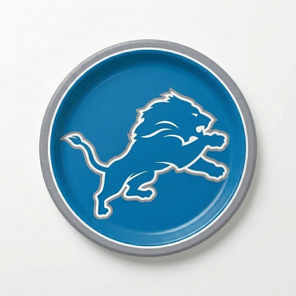 Detroit Lions 9" Round Paper Plates - NFL Party Essentials