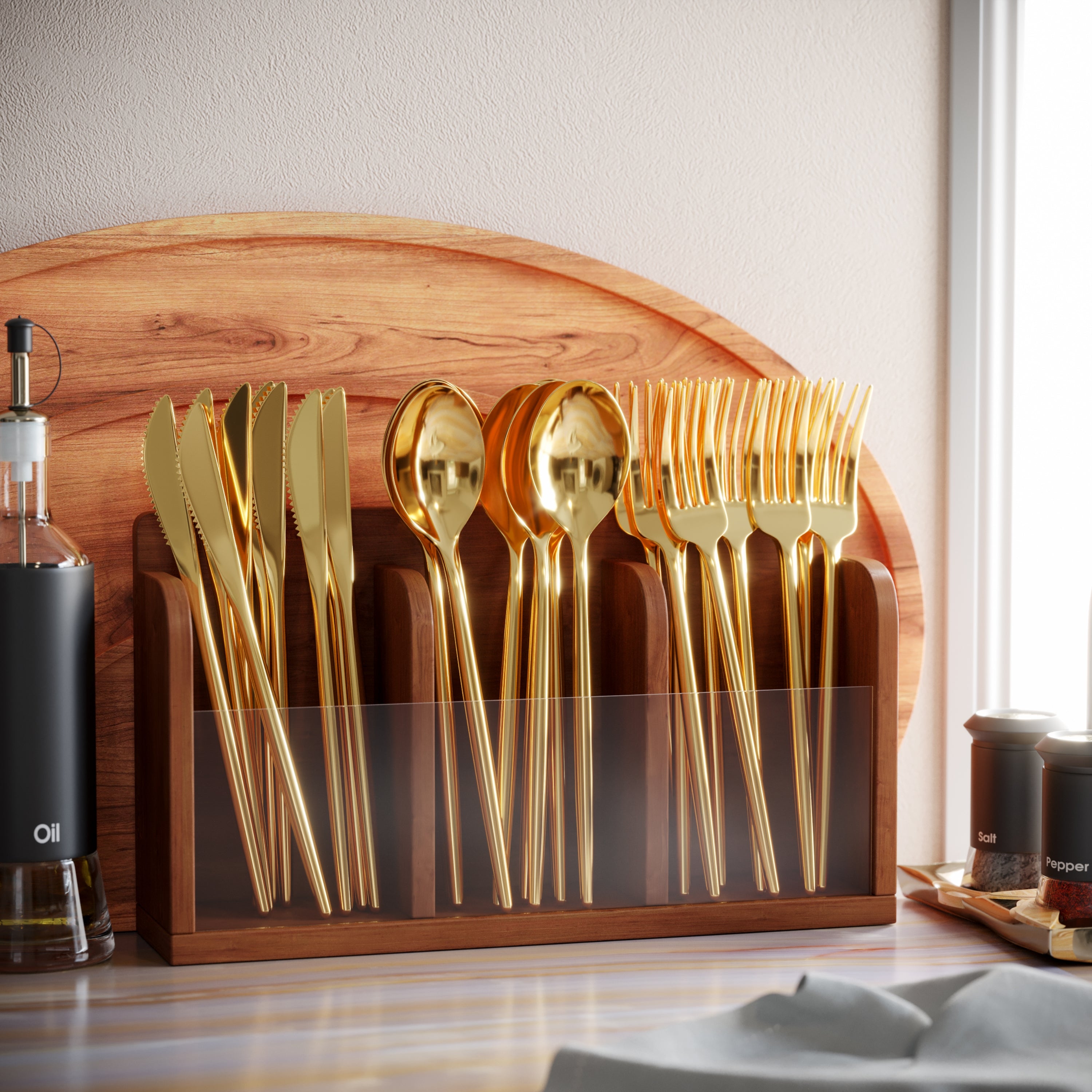 360 Pack Trendable Gloss Cutlery Combo Gold 120/120/120