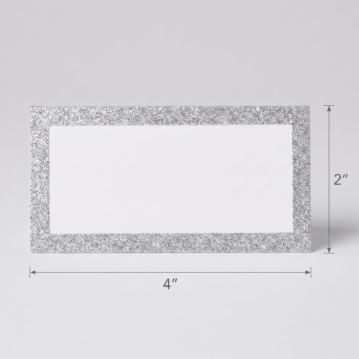 Elegant Silver Glitter Place Cards - Pack of 50