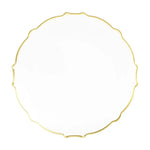 9 In. Clear/Gold Petal Plates | 20 Count