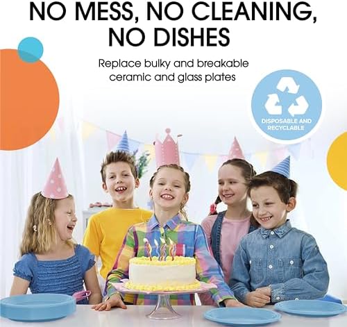 7 in. Light Blue Plastic Plates | 50 Count