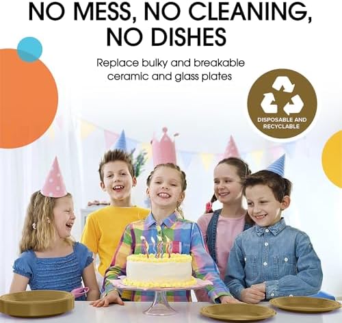 9 in. Gold Plastic Plates | 50 Count