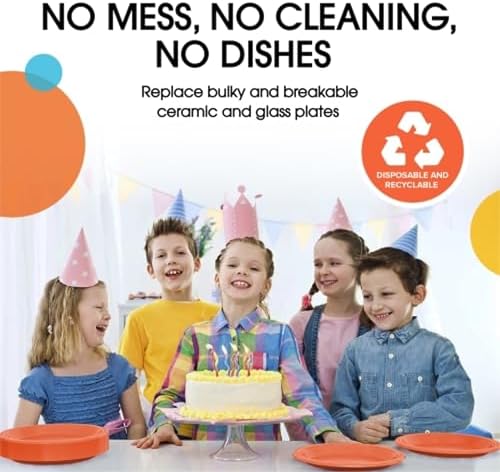 9 in. Orange Plastic Plates | 50 Count