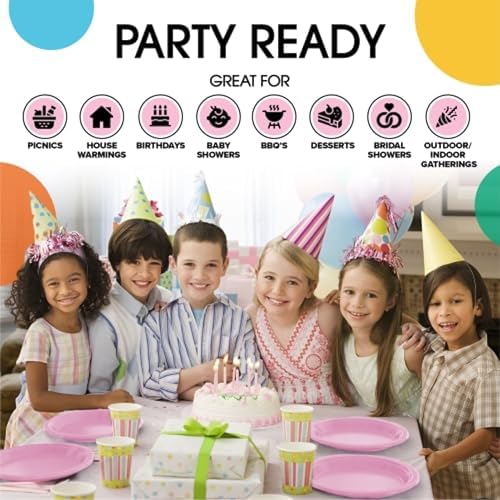9 in. Pink Plastic Plates | 50 Count