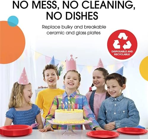 9 in. Red Plastic Plates | 50 Count