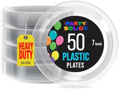 7 in. Clear Plastic Plates | 50 Count