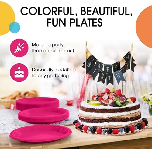 7 in. Cerise Plastic Plates | 50 Count
