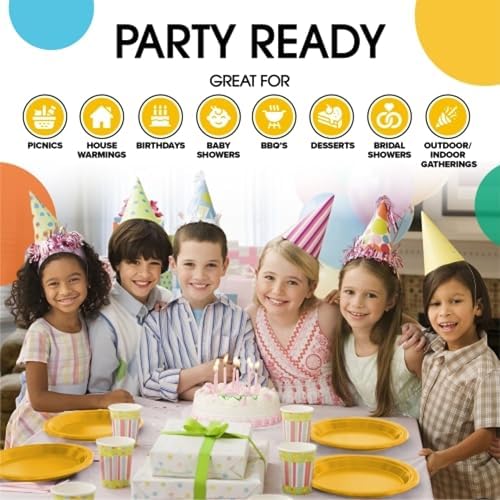 7 in. Yellow Plastic Plates | 50 Count