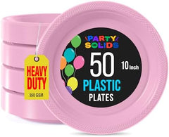 10 in. Pink Plastic Plates | 50 Count