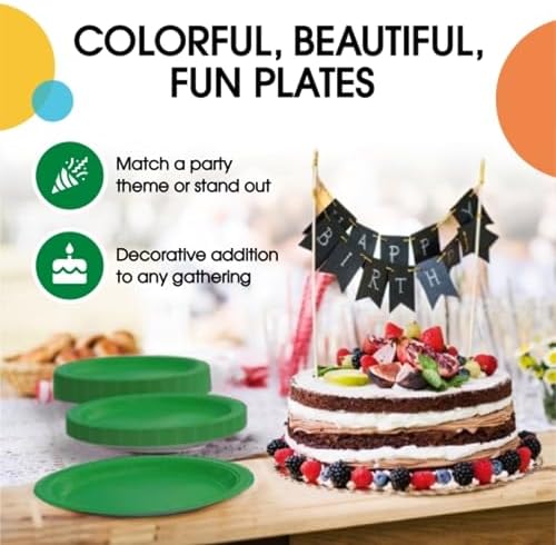 9 in. Emerald Green Plastic Plates | 50 Count