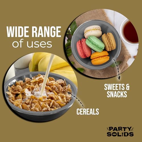 12 Oz. Silver Plastic Bowls | 100 Count