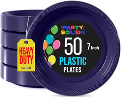7 in. Navy Plastic Plates | 50 Count