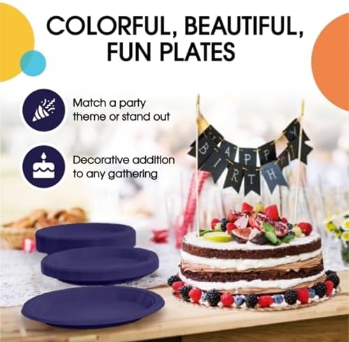 9 in. Navy Plastic Plates | 50 Count