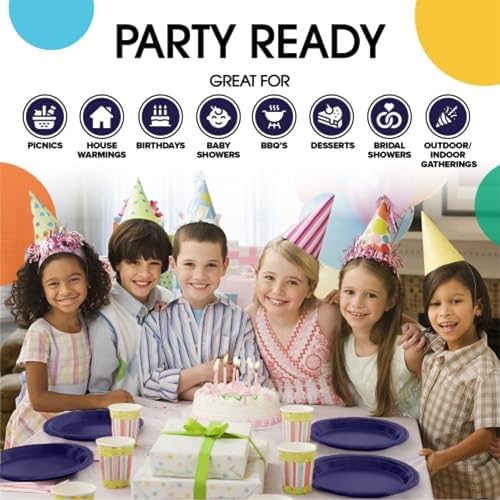 9 in. Navy Plastic Plates | 50 Count
