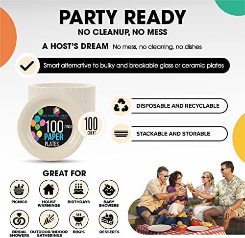 7 in. Ivory Paper Plates | 100 Count
