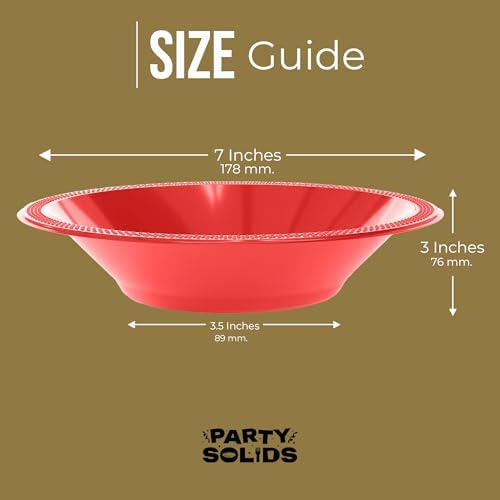 12 Oz. Red Plastic Bowls | 50 Count