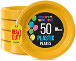 10 in. Yellow Plastic Plates | 50 Count