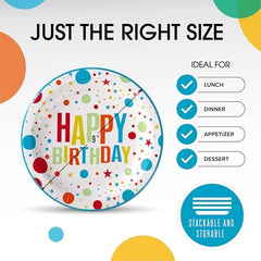 7 in. Birthday Print Paper Plates | Case of 20 (1000 Ct.)