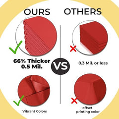 Premium Red Plastic Table Covers | 12 Pack | 54 in. x 108 in.