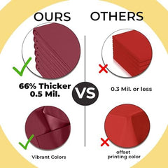 Premium Burgundy Plastic Table Covers | 12 Count | 54 in. x 108 in.