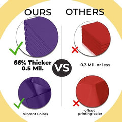 Premium Purple Plastic Table Covers | 12 Pack | 54 in. x 108 in.