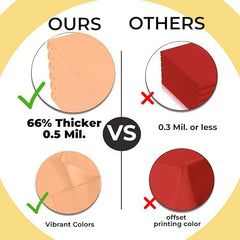 Premium Peach Plastic Table Covers | 12 Pack | 54 in. x 108 in.