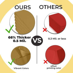 Premium Gold Plastic Table Covers | 12 Count | 54 in. x 108 in.