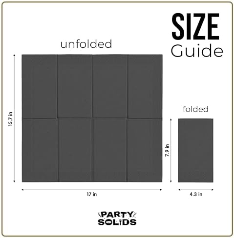 Black Guest Towel Napkins | 8 in. x 4 in. | 40 Ct.