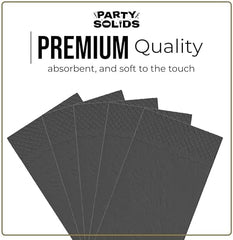 Black Guest Towel Napkins | 8 in. x 4 in. | 40 Ct.