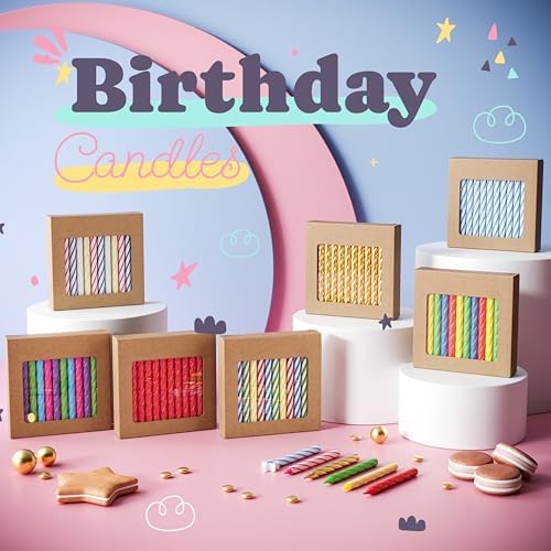 Large Glitter Spiral Birthday Candles - Primary Colors