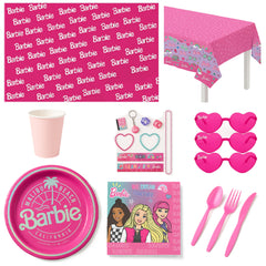 120 Pcs Barbie Birthday Party Mid Kit - For 8 Guests