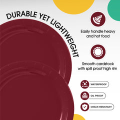 10 In. Burgundy Paper Plates - 20 Ct.